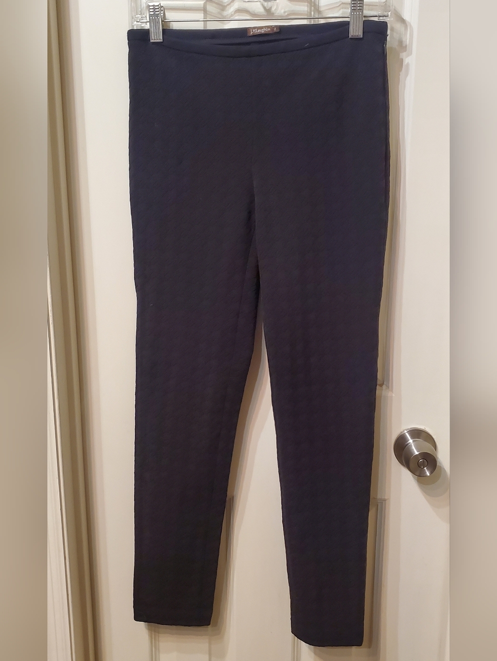 J. McLaughlin Black Herringbone Skinny Ponte Pants Size 2